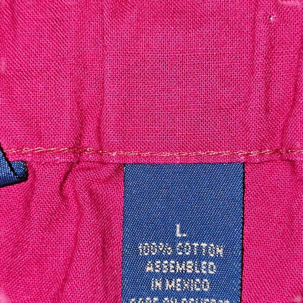 Vintage‎ Mom Hot Pink Pleated Cotton Short Elastic Waist Women Large Grandmacore